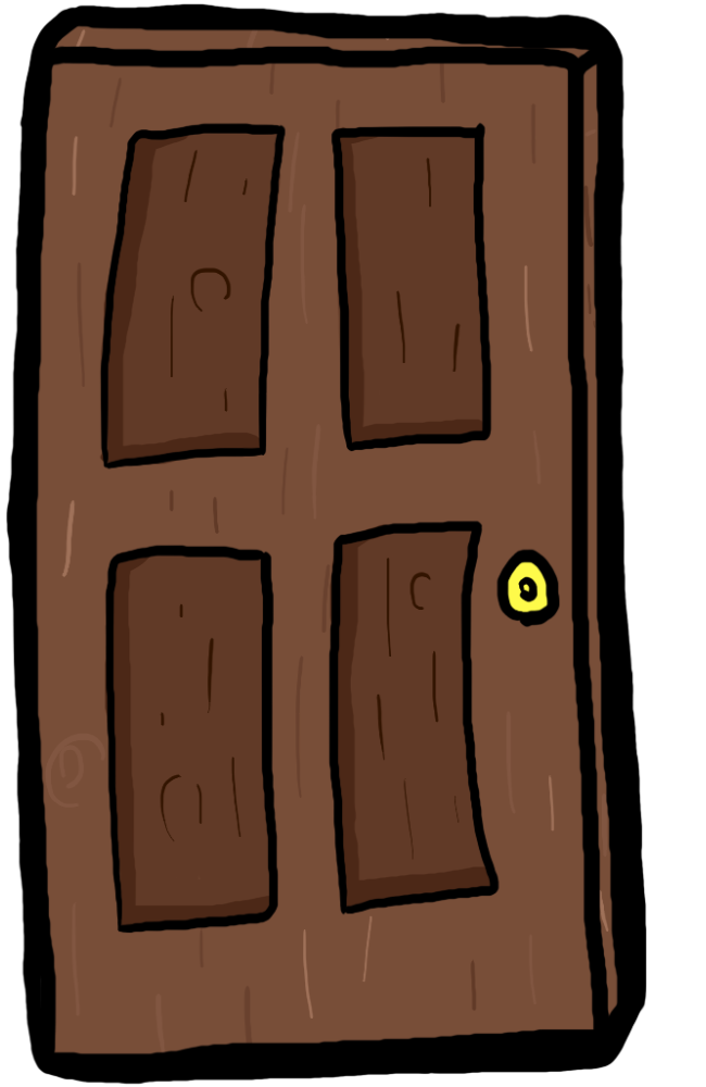 Opened door